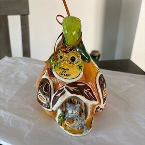 Blue Sky Clayworks Pumpkin Pie Candle House, FALL Village House, NEW